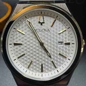 Bulova Two-Tone Watch with Textured Dial